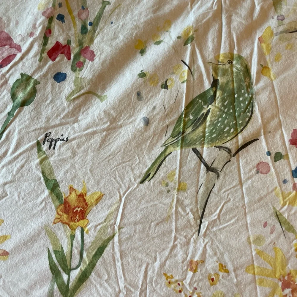 Pottery Barn Painterly Bird Duvet Cover full/queen